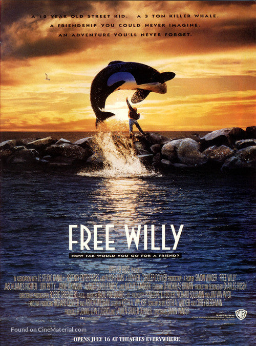 Free Willy Cinema Movie Poster A2 Size