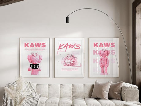 Hypebeast Pink Set Of 3 Wall Art A2 Size Posters-Pixel Demon