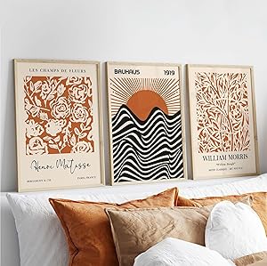 Matisse William Morris Wall Art Orange Set A2 Size Posters-Pixel Demon