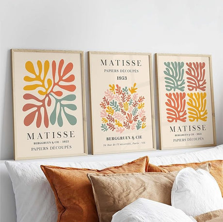 Matisse Multi Pastel Color Wall Art Set Of 3 A2 Size Posters-Pixel Demon