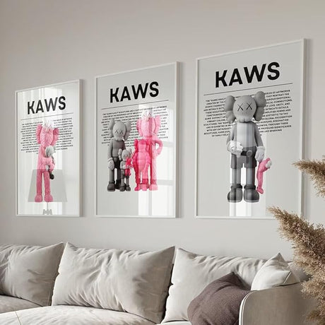 Hypebeast Wall Art Grey And Pink Set Of 3 A2 Size Posters-Pixel Demon