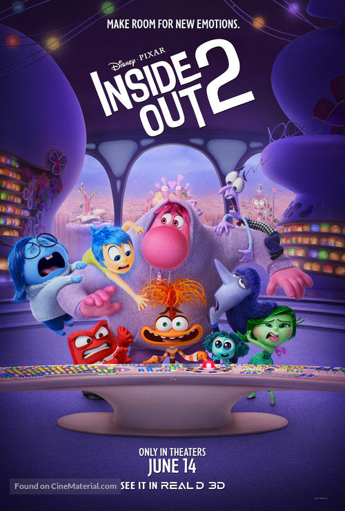 Inside Out 2 Cinema Movie Poster A2 Size Version 4