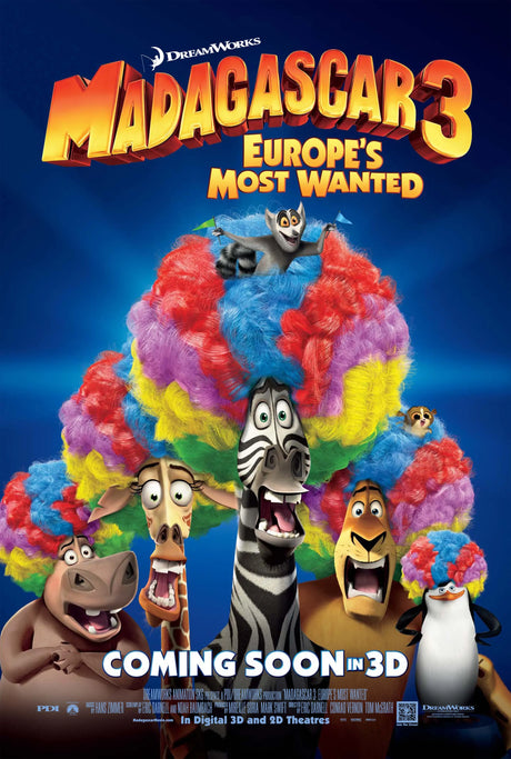 Madagascar 3: Europe's Most Wanted A2 Size Movie Poster-Pixel Demon