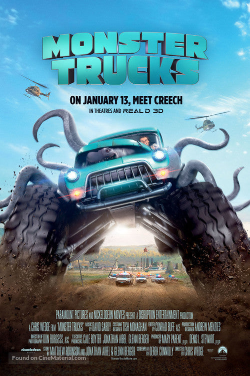 Pixel Demon Monster Trucks Movie Poster A2 Size