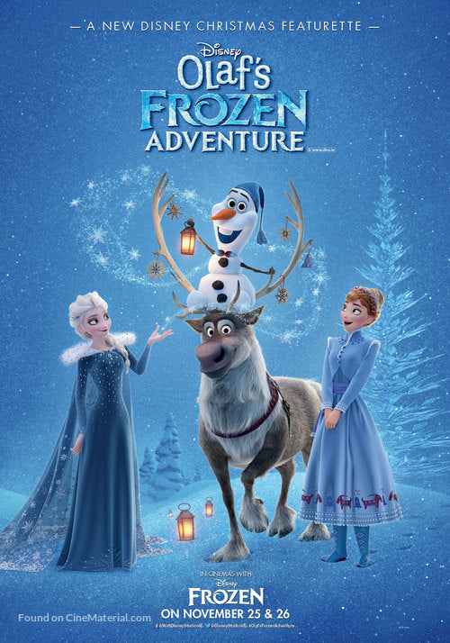 Olaf's Frozen Adventure Cinema Movie Poster A2 Size