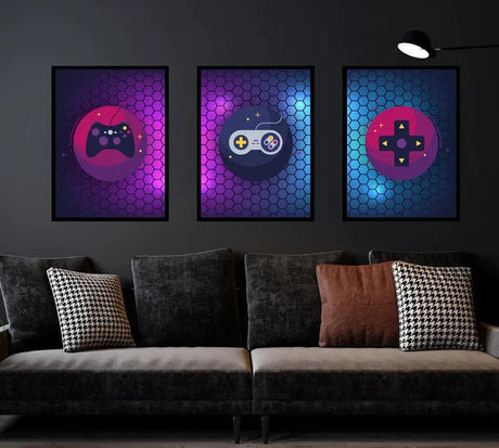 Gamer Controller Wall Art Gaming ss Full Set A2 Size Posters-Pixel Demon