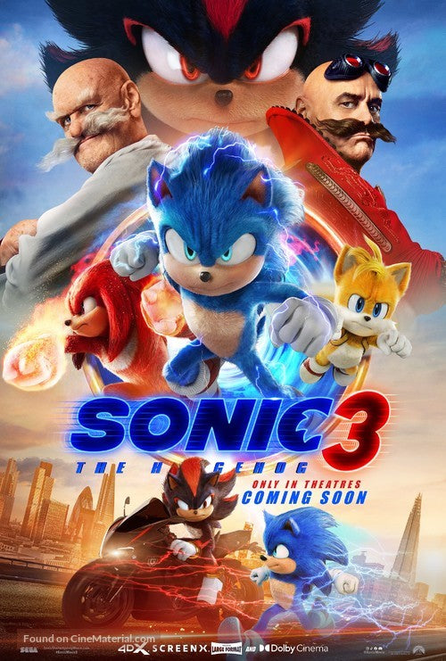 Sonic The Hedgehog 3 Movie Poster A2 Size Version 3