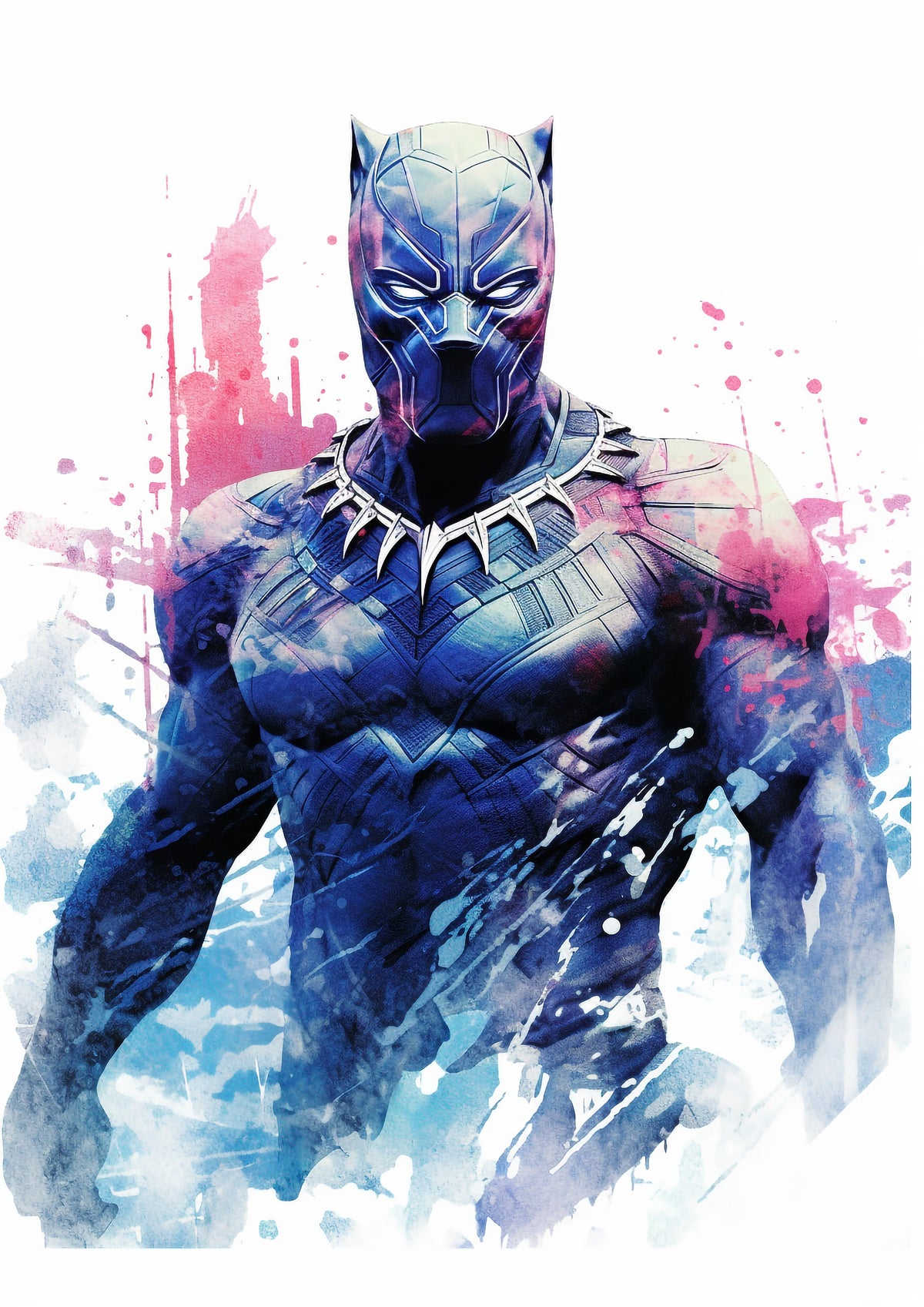 Marvel Watercolor Black Panther A2 Size Posters-Pixel Demon