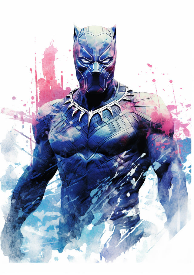 Marvel Watercolor Black Panther A2 Size Posters-Pixel Demon