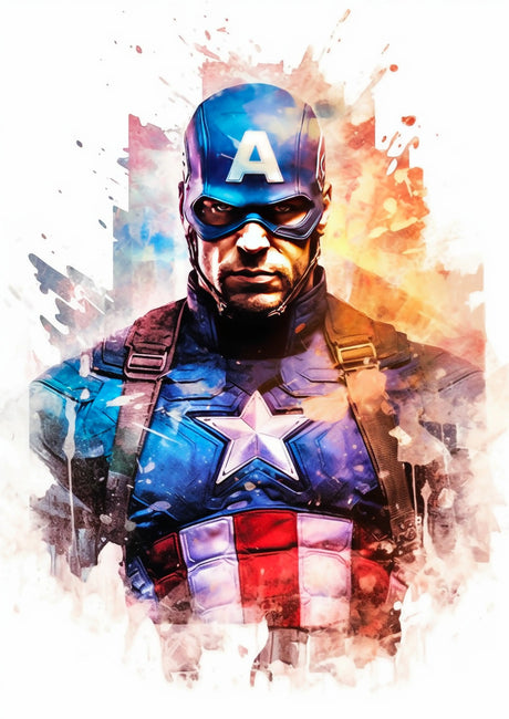 Marvel Watercolor Captain America A2 Size Posters-Pixel Demon