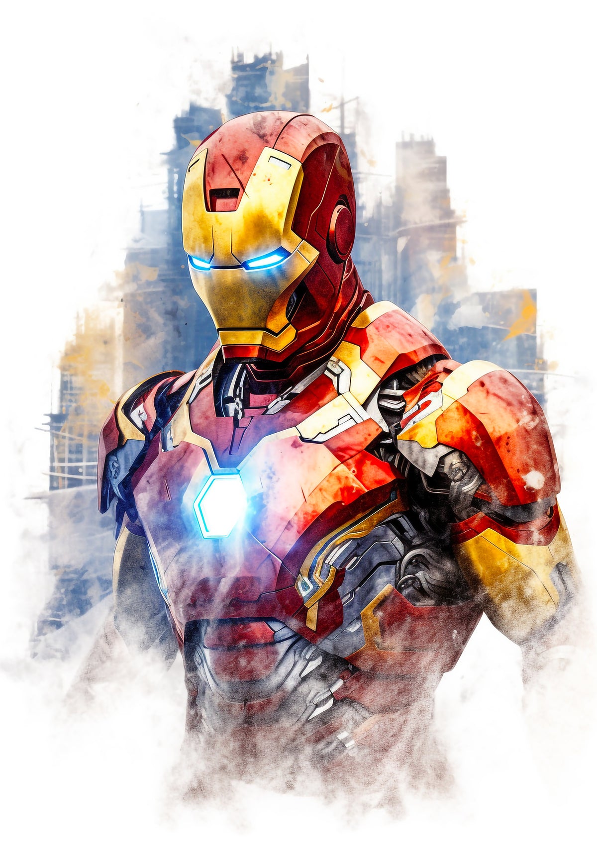 Marvel Watercolor Iron Man A2 Size Posters-Pixel Demon