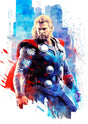 Marvel Watercolor Thor A2 Size Posters-Pixel Demon