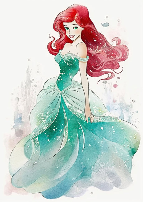 Disney Princess Watercolour Ariel A2 Size Posters-Pixel Demon