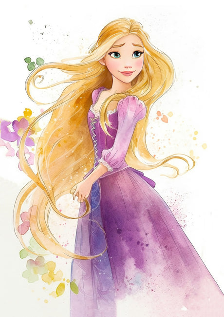 Disney Princess Watercolour Rapunzel A2 Size Posters-Pixel Demon