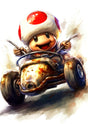 Super Mario Watercolour Toad A2 Size Posters-Pixel Demon