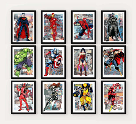 Superhero Set Of 12 Comic Style -Pixel Demon